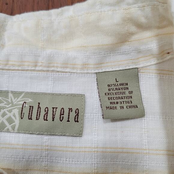 Cubavera Linen Collared V neck Tunic Top Size Large - Picture 6 of 8